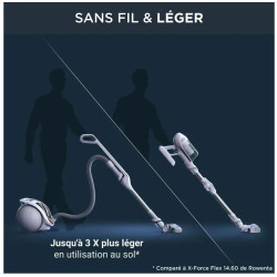 ASPIRATEUR  Rowenta X-Ô 90 ENERGY+ SANS FIL FLEX SILENCIEUX ULTRA Leger IX7768EA