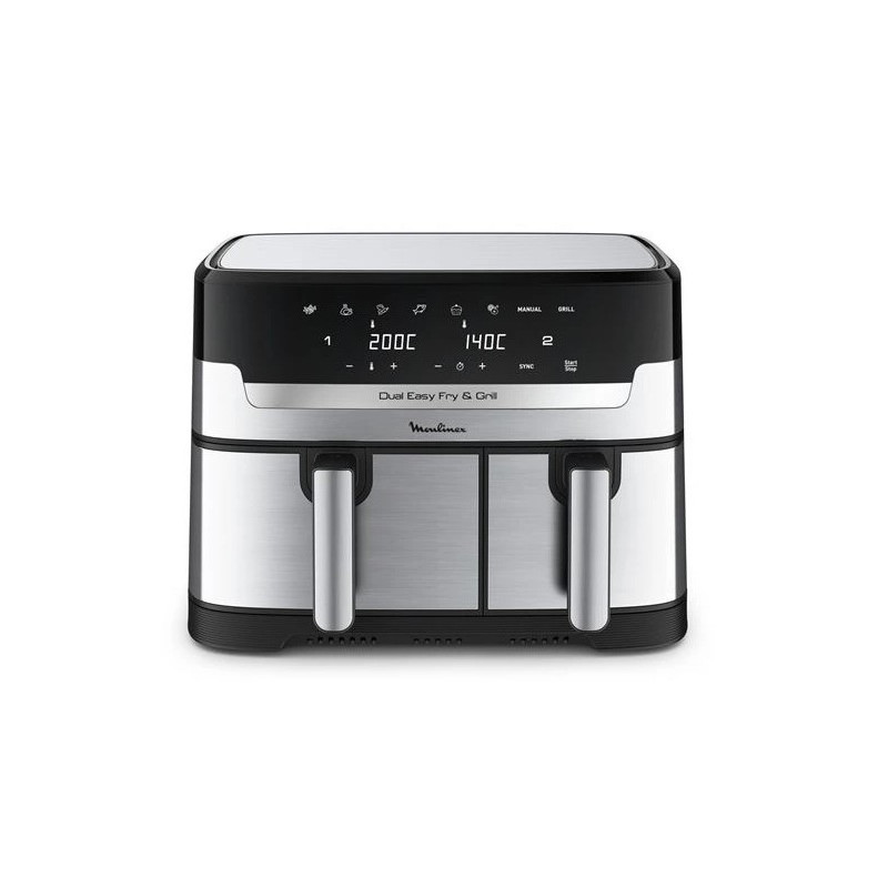 FRITEUSE A AIR SANS HUILE DUAL EASY FRY & GRILL INOX -  2 TIROIRS - EZ905D20/K20