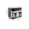 FRITEUSE A AIR SANS HUILE DUAL EASY FRY & GRILL INOX -  2 TIROIRS - EZ905D20/K20